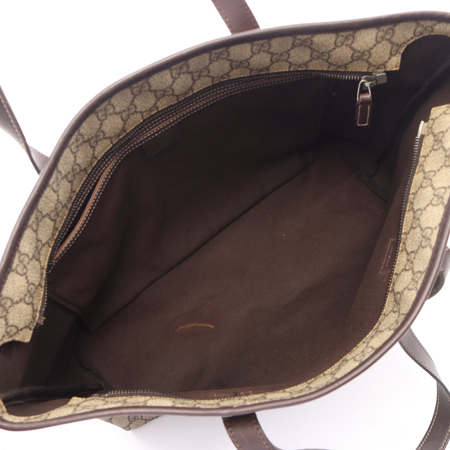 GGスプリーム ショルダーバッグ トートバッグ PVC レザー ベージュ ダークブラウン グッチ バッグ GUCCI