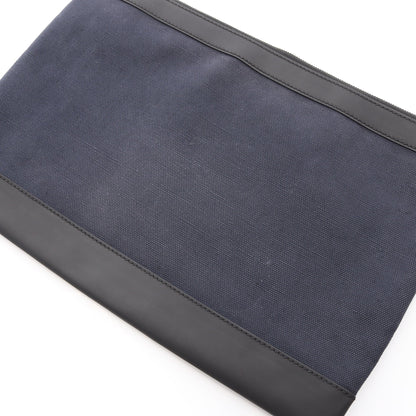 NAVY CLIP L ネイビークリップ クラッチバッグ キャンバス レザー ネイビー ブラック バレンシアガ