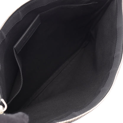 NAVY CLIP L ネイビークリップ クラッチバッグ キャンバス レザー ネイビー ブラック バレンシアガ