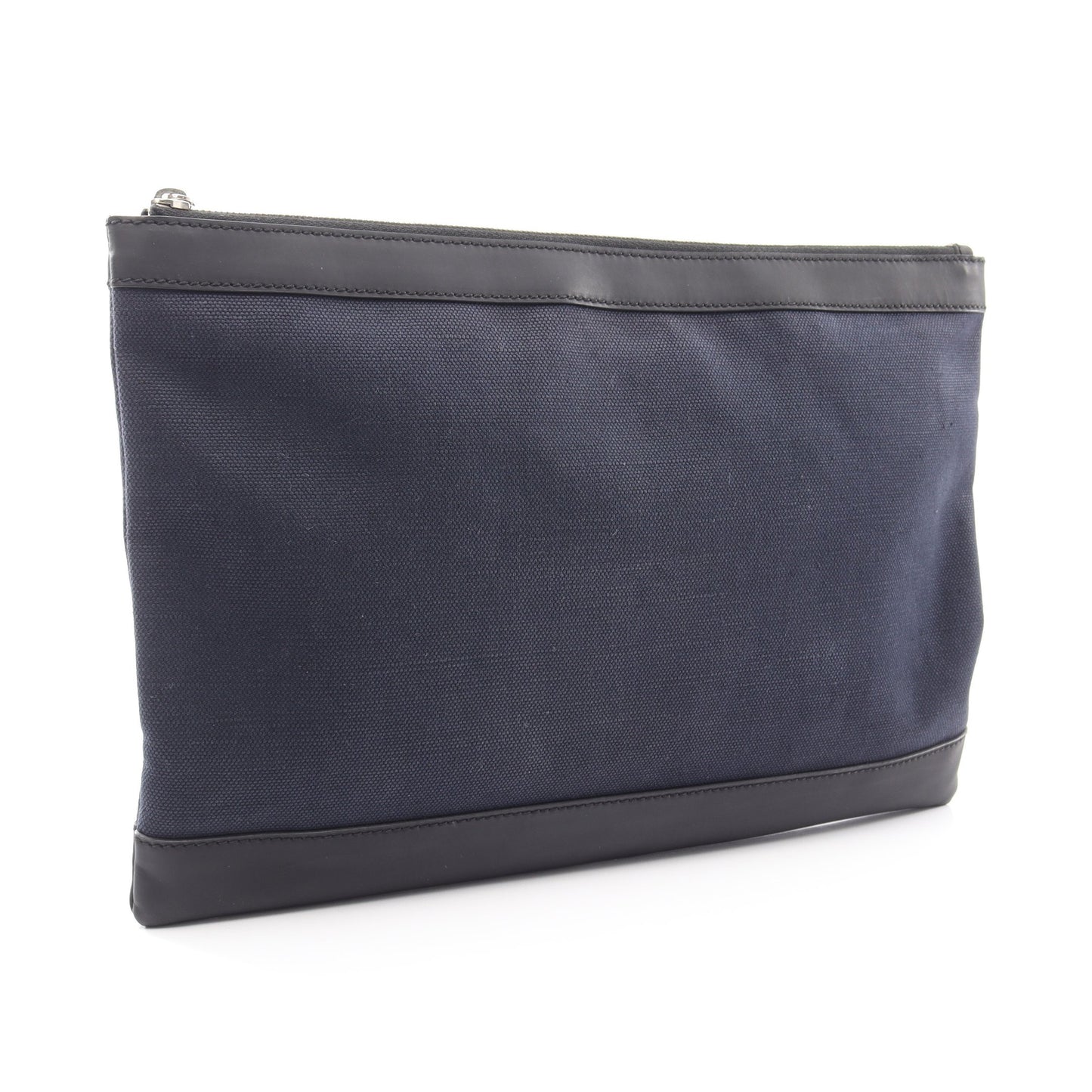 NAVY CLIP L ネイビークリップ クラッチバッグ キャンバス レザー ネイビー ブラック バレンシアガ