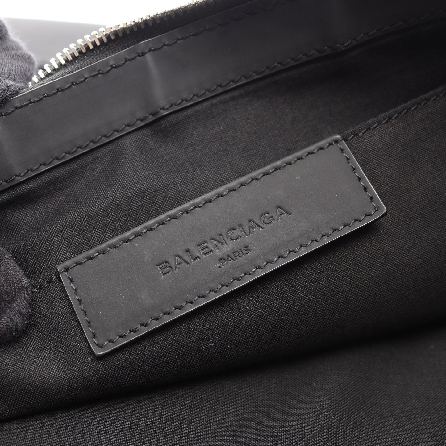 NAVY CLIP L ネイビークリップ クラッチバッグ キャンバス レザー ネイビー ブラック バレンシアガ