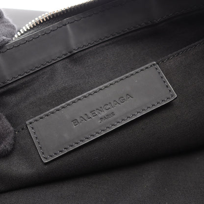 NAVY CLIP L ネイビークリップ クラッチバッグ キャンバス レザー ネイビー ブラック バレンシアガ