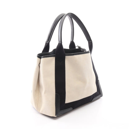 NAVY CABAS S ネイビーカバ ハンドバッグ トートバッグ キャンバス レザー アイボリー ブラック バレンシアガ バッグ BALENCIAGA
