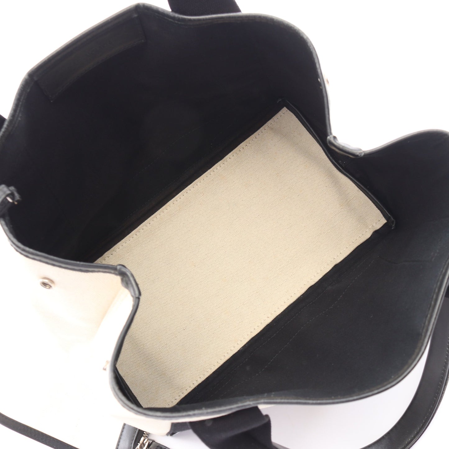 NAVY CABAS S ネイビーカバ ハンドバッグ トートバッグ キャンバス レザー アイボリー ブラック バレンシアガ バッグ BALENCIAGA