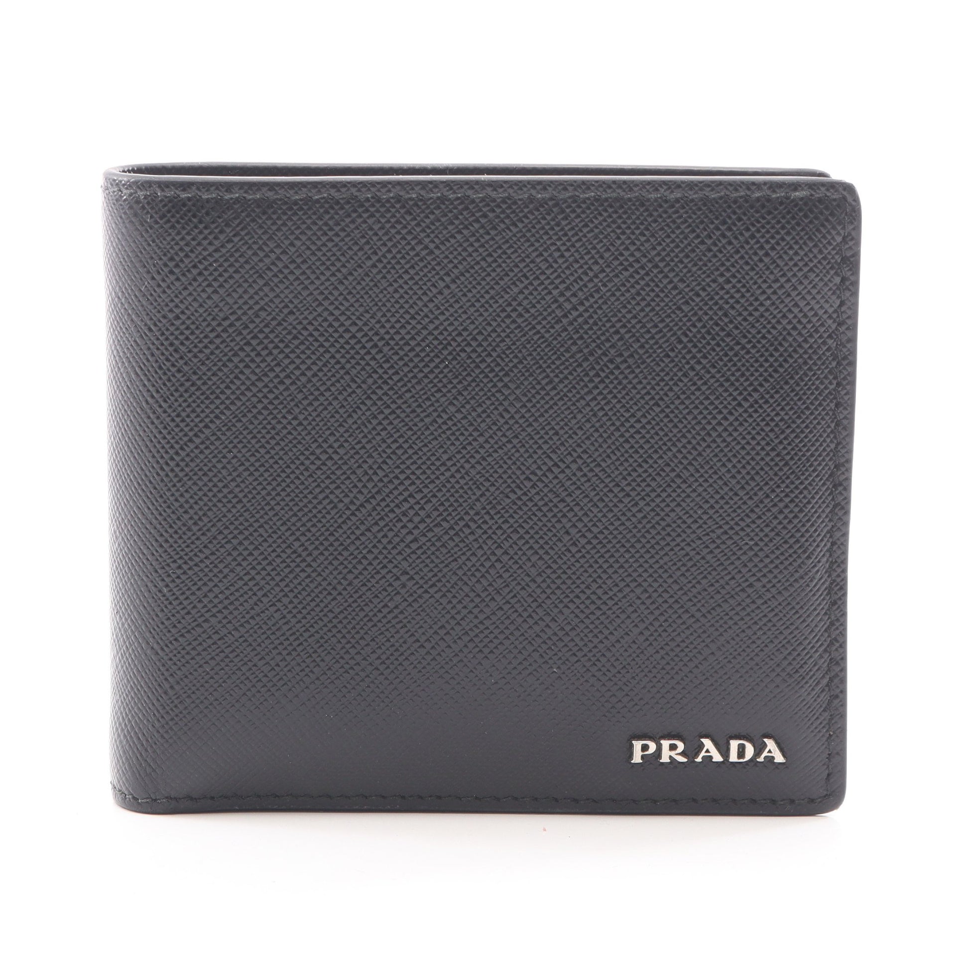 SAFFIANO BICOLO 二つ折り財布 サフィアーノレザー ブラック プラダ 財布・小物 PRADA