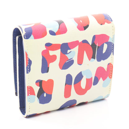 ロゴ グラフィティ 二つ折り財布 PVC ホワイト マルチカラー フェンディ 財布・小物 FENDI