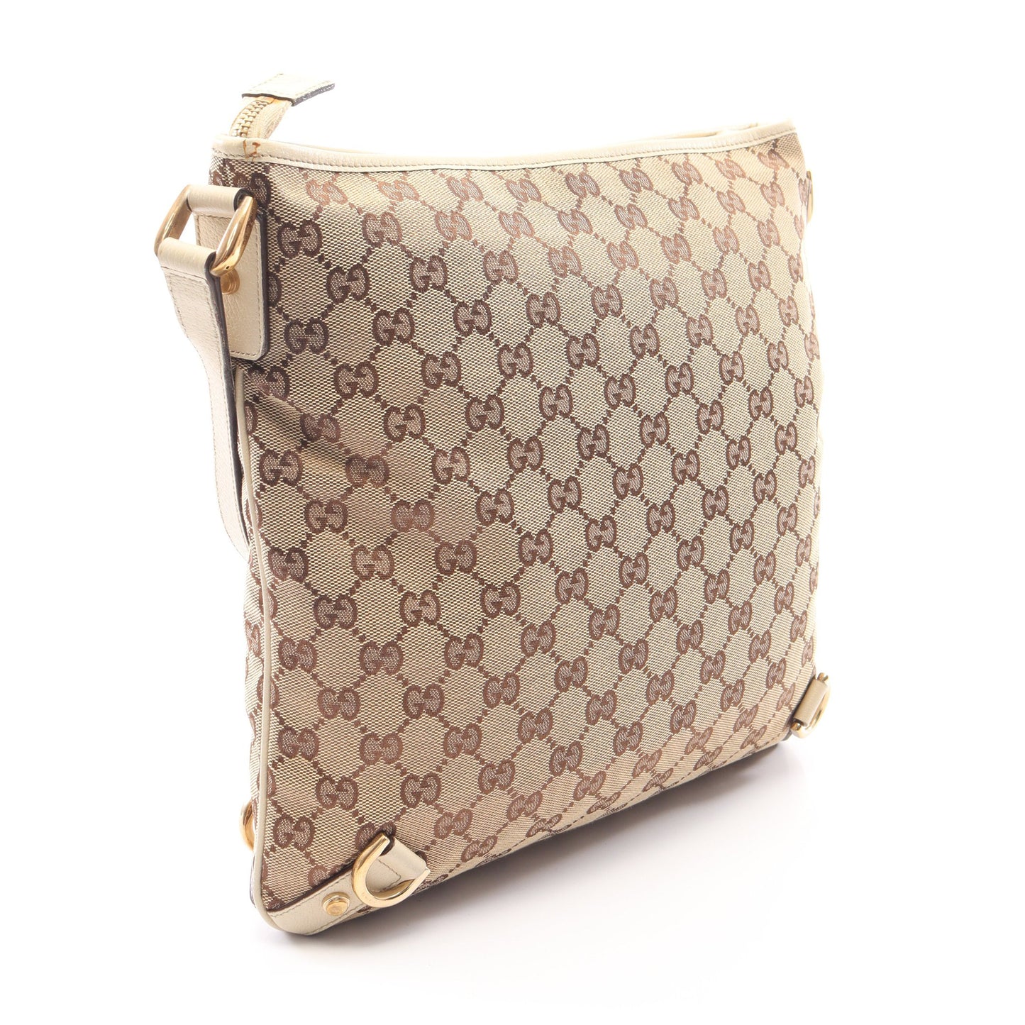 アビー GGキャンバス ショルダーバッグ キャンバス レザー ベージュ アイボリー グッチ バッグ GUCCI