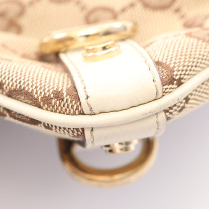 アビー GGキャンバス ショルダーバッグ キャンバス レザー ベージュ アイボリー グッチ バッグ GUCCI
