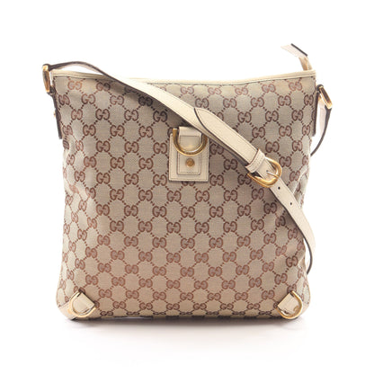アビー GGキャンバス ショルダーバッグ キャンバス レザー ベージュ アイボリー グッチ バッグ GUCCI
