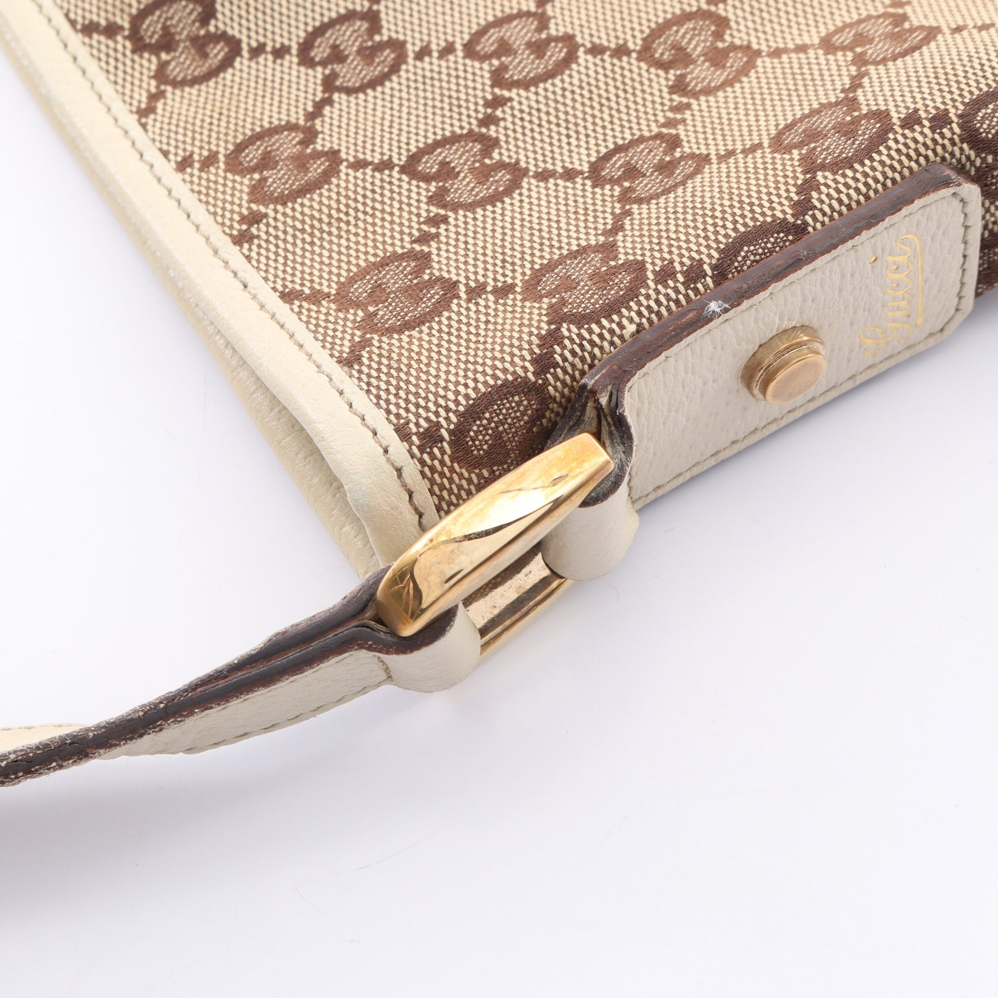 アビー GGキャンバス ショルダーバッグ キャンバス レザー ベージュ アイボリー グッチ バッグ GUCCI