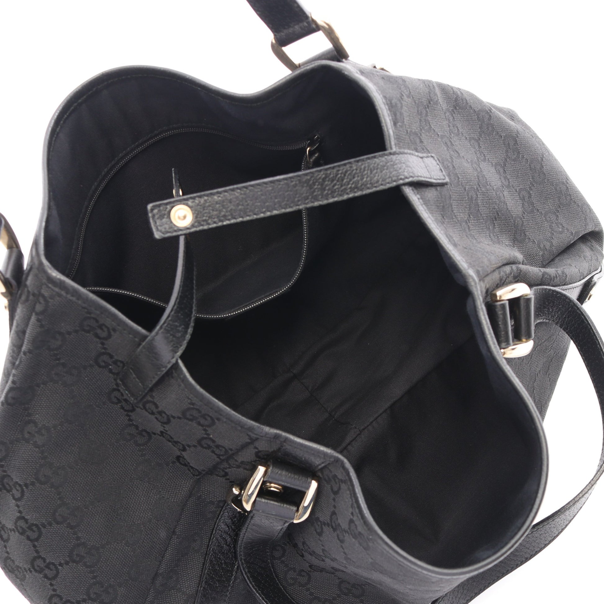 アビー GGキャンバス ショルダーバッグ キャンバス レザー ブラック グッチ バッグ GUCCI