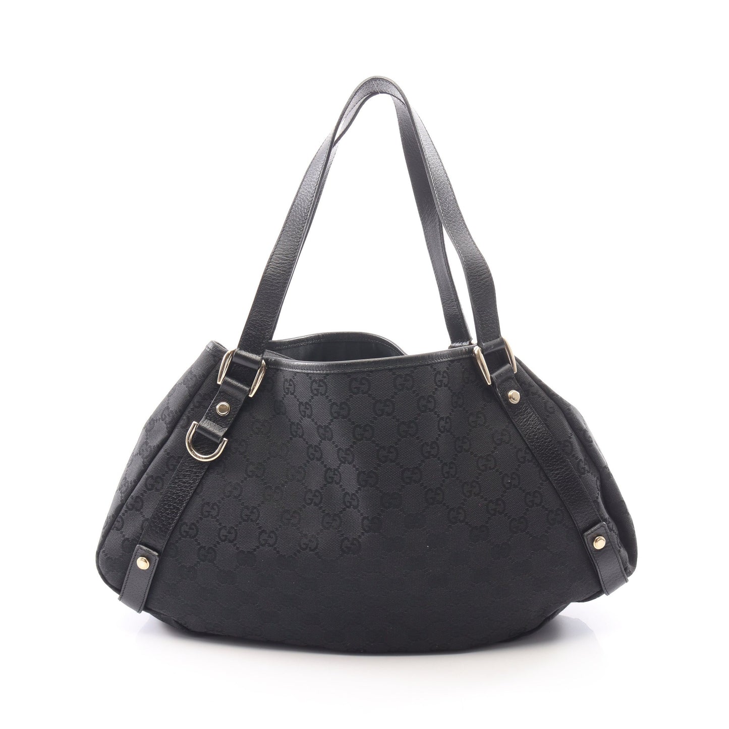 アビー GGキャンバス ショルダーバッグ キャンバス レザー ブラック グッチ バッグ GUCCI