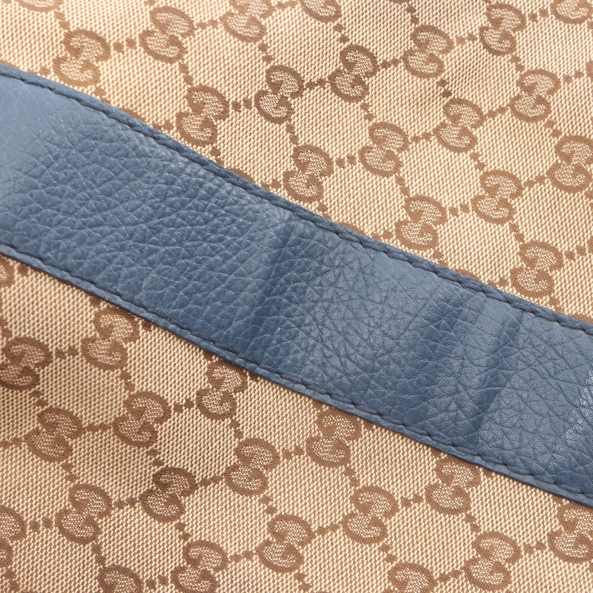 バンブー GGキャンバス ハンドバッグ トートバッグ キャンバス レザー ベージュ ブルー グッチ バッグ GUCCI