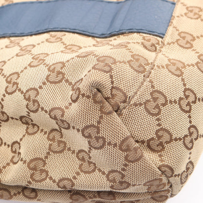 バンブー GGキャンバス ハンドバッグ トートバッグ キャンバス レザー ベージュ ブルー グッチ バッグ GUCCI