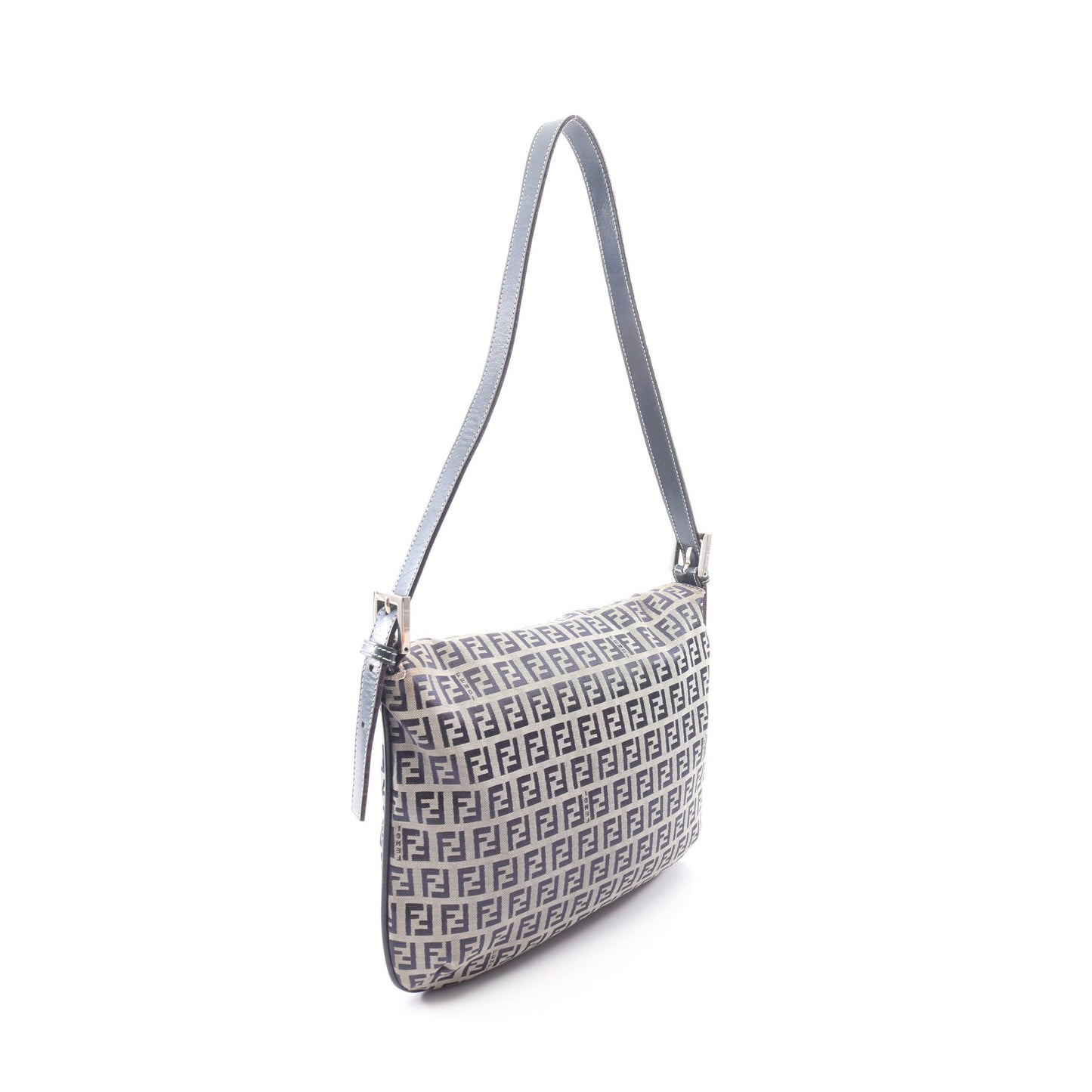 マンマバケット ズッキーノ ショルダーバッグ キャンバス レザー グレー ネイビー フェンディ バッグ FENDI