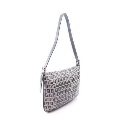 マンマバケット ズッキーノ ショルダーバッグ キャンバス レザー グレー ネイビー フェンディ バッグ FENDI