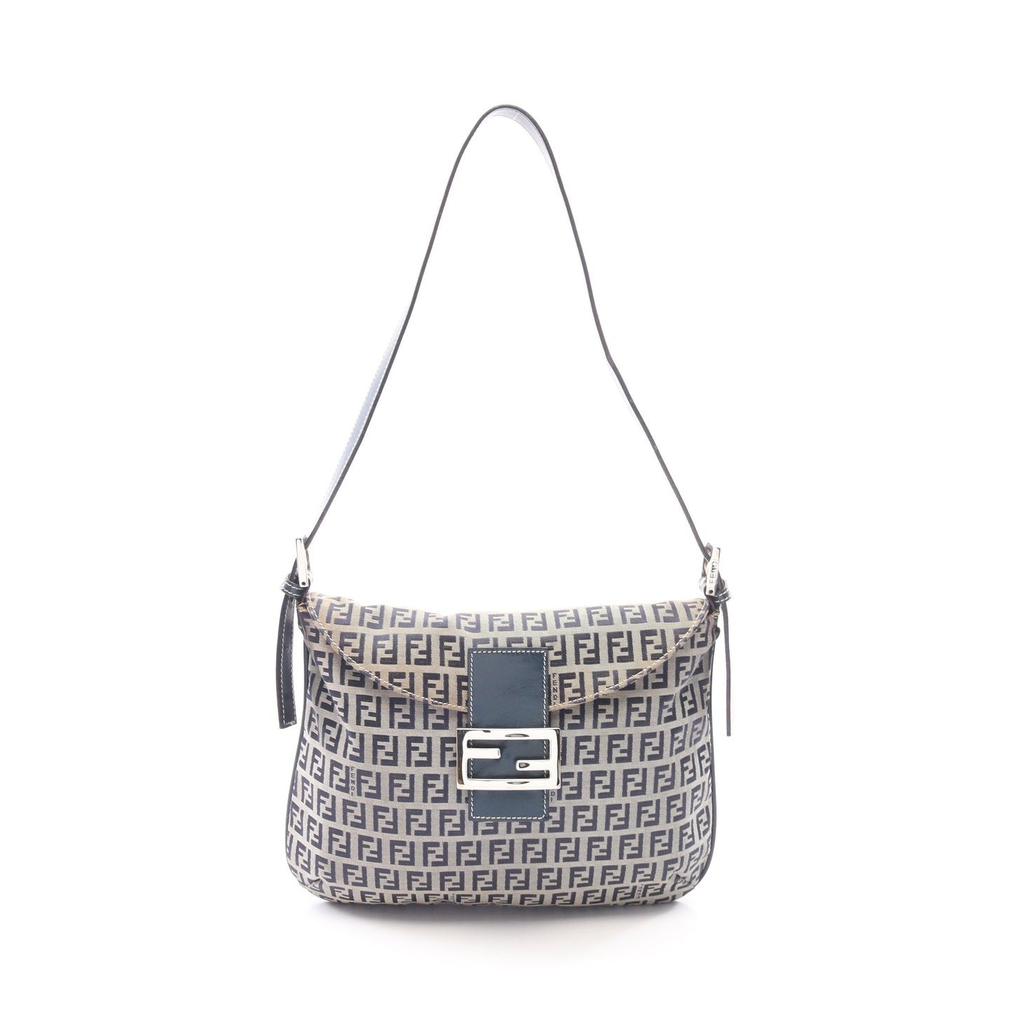 マンマバケット ズッキーノ ショルダーバッグ キャンバス レザー グレー ネイビー フェンディ バッグ FENDI
