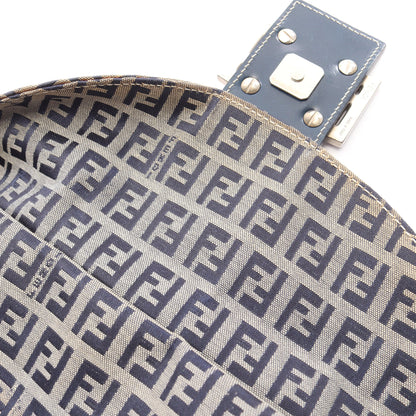 マンマバケット ズッキーノ ショルダーバッグ キャンバス レザー グレー ネイビー フェンディ バッグ FENDI