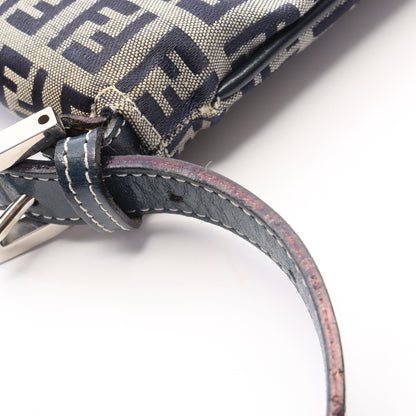 マンマバケット ズッキーノ ショルダーバッグ キャンバス レザー グレー ネイビー フェンディ バッグ FENDI