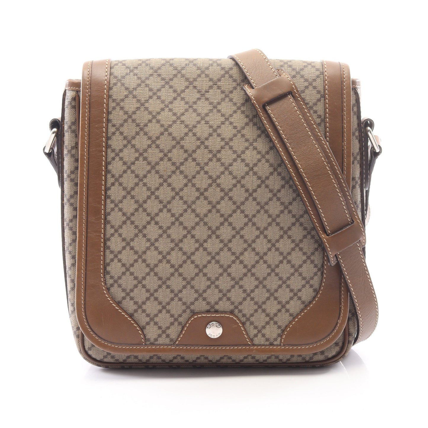 ディアマンテ ショルダーバッグ PVC レザー ベージュ ブラウン グッチ バッグ GUCCI