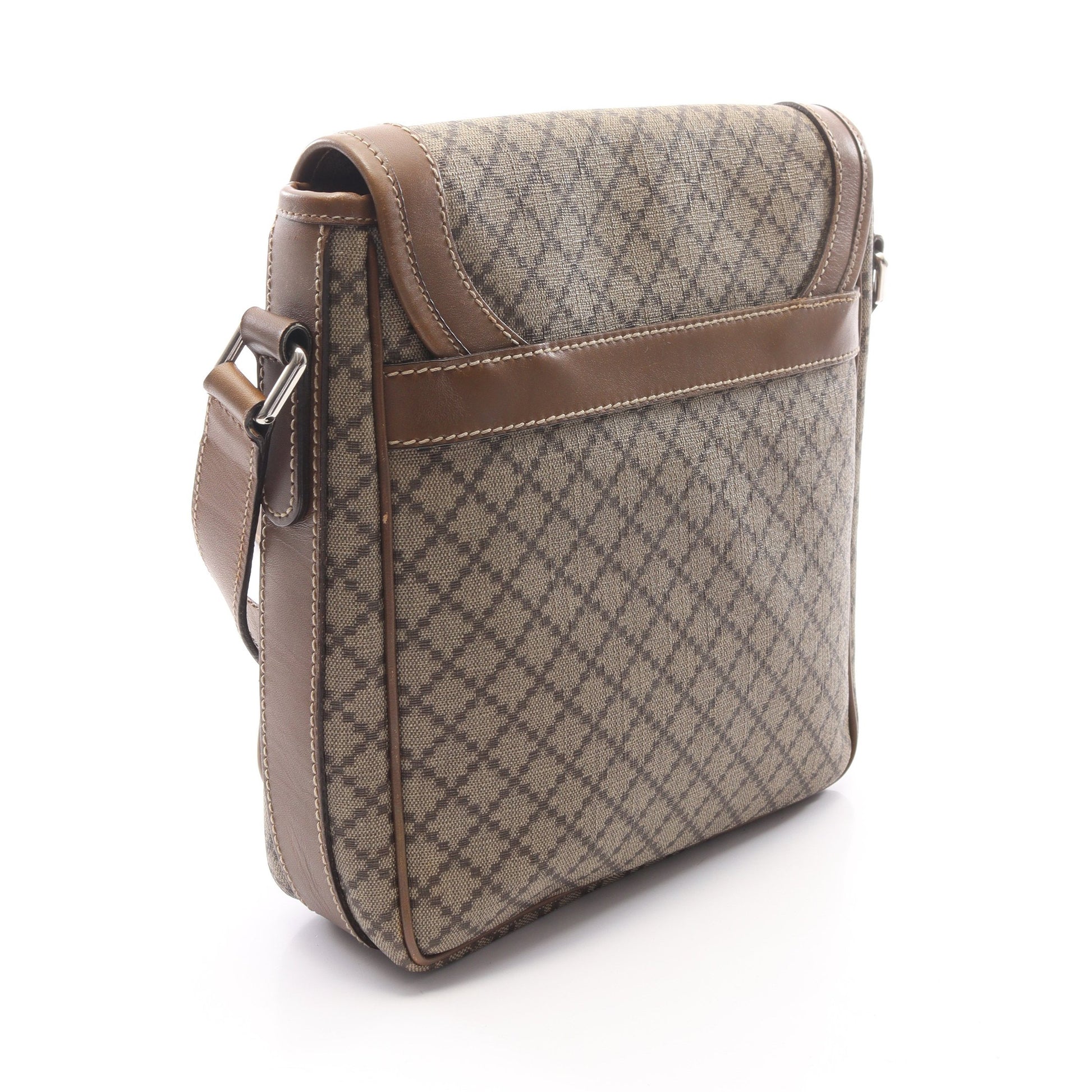 ディアマンテ ショルダーバッグ PVC レザー ベージュ ブラウン グッチ バッグ GUCCI