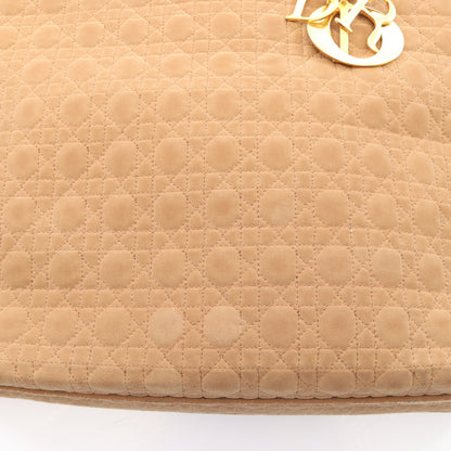 LADY DIOR レディディオール ラージ カナージュ ハンドバッグ トートバッグ ナイロン ベージュ クリスチャンディオール