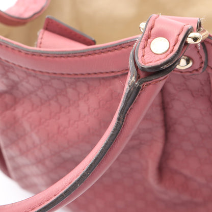 スーキー マイクログッチシマ ハンドバッグ レザー ピンク グッチ バッグ GUCCI