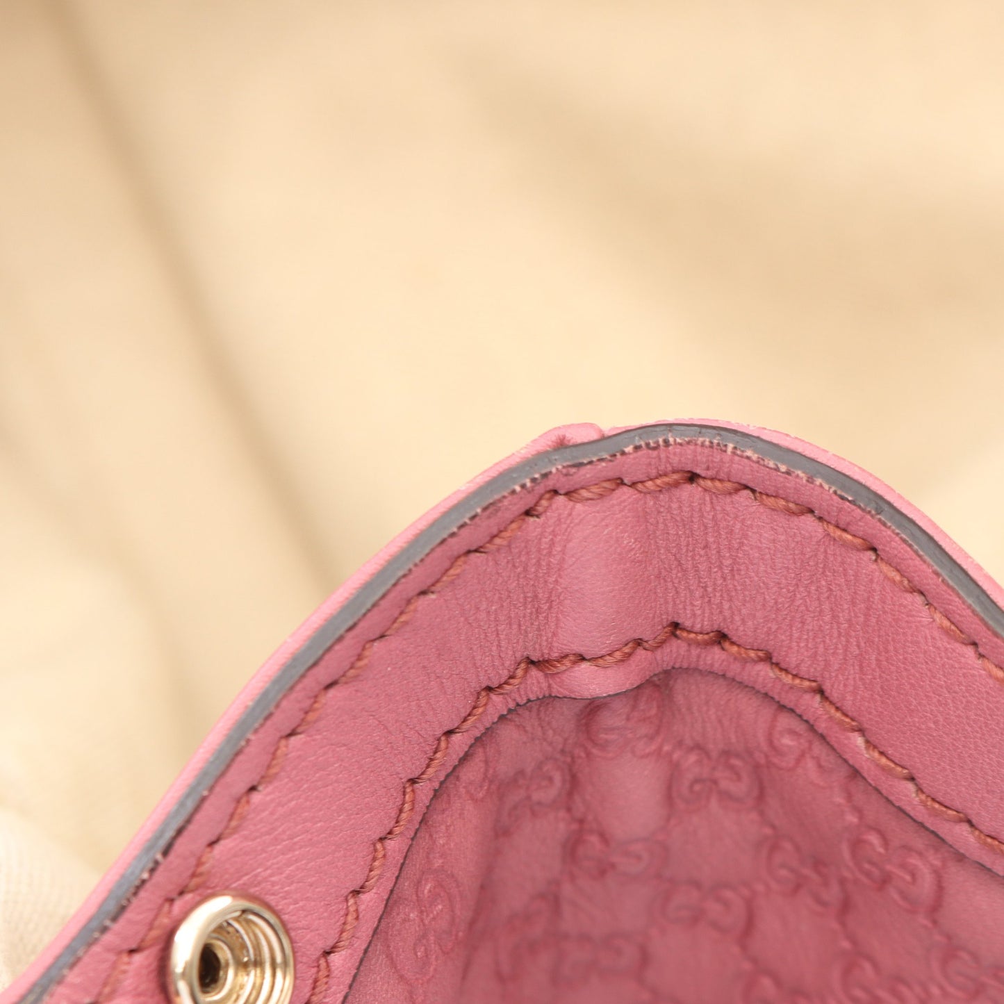 スーキー マイクログッチシマ ハンドバッグ レザー ピンク グッチ バッグ GUCCI