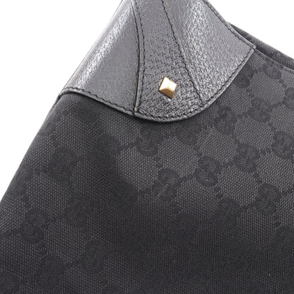 GGキャンバス ハンドバッグ キャンバス レザー ブラック グッチ バッグ GUCCI