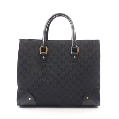 GGキャンバス ハンドバッグ キャンバス レザー ブラック グッチ バッグ GUCCI