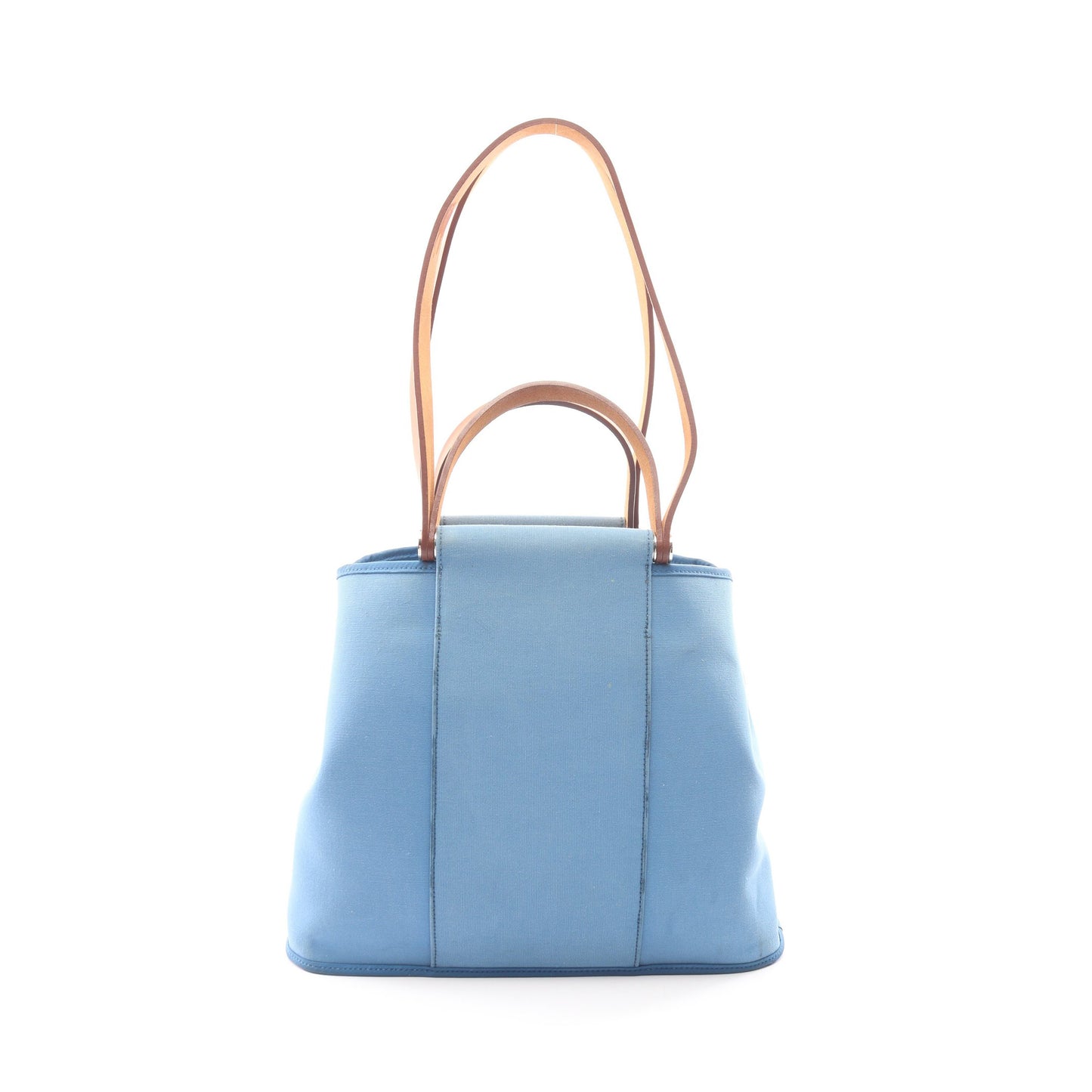 カバックPM アズール ナチュラル 2WAY ショルダーバッグ トートバッグ トワルオフィシエ ヴァッシュハンター ブルー ライトブラウン シルバー金具 □O刻印 エルメス バッグ HERMES