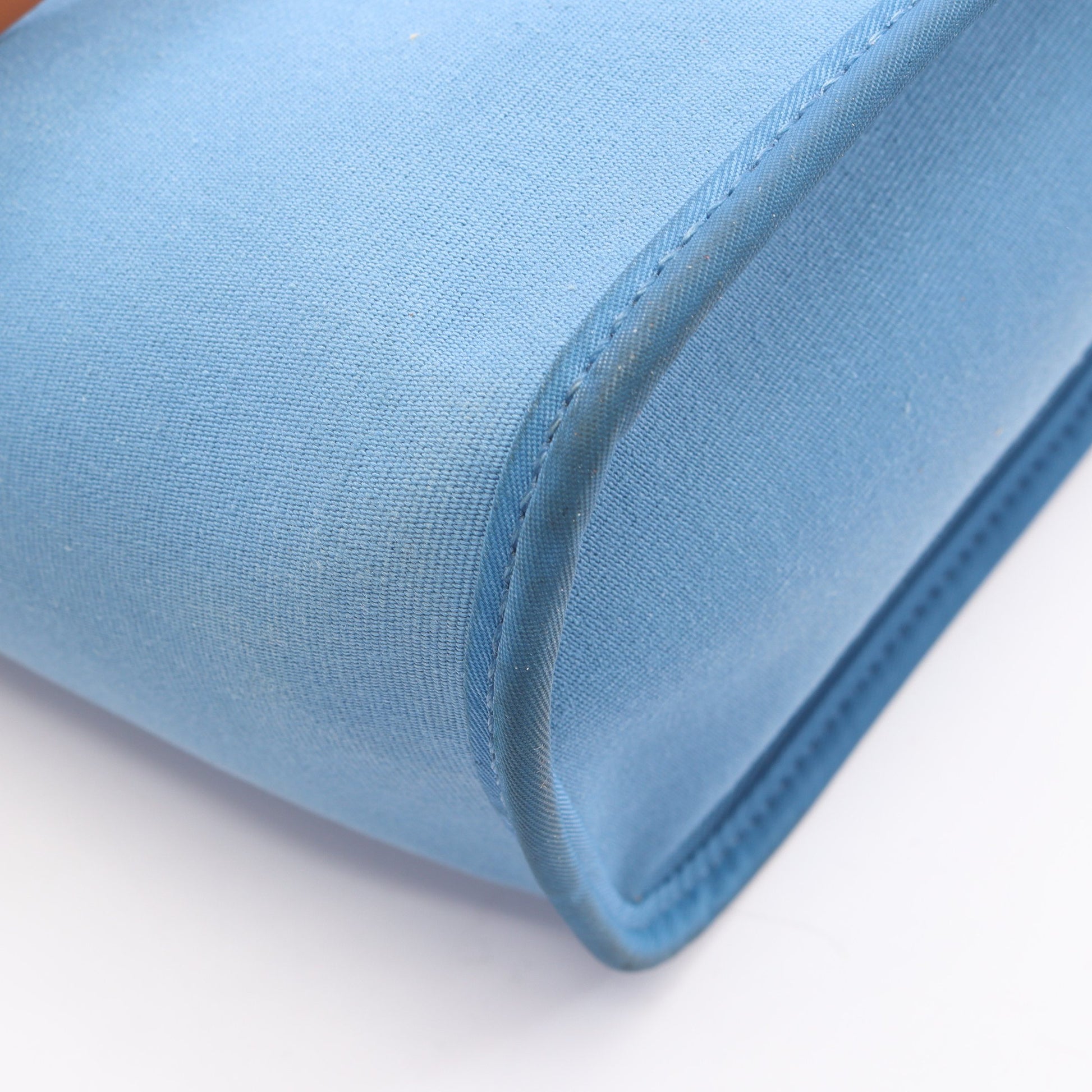 カバックPM アズール ナチュラル 2WAY ショルダーバッグ トートバッグ トワルオフィシエ ヴァッシュハンター ブルー ライトブラウン シルバー金具 □O刻印 エルメス バッグ HERMES