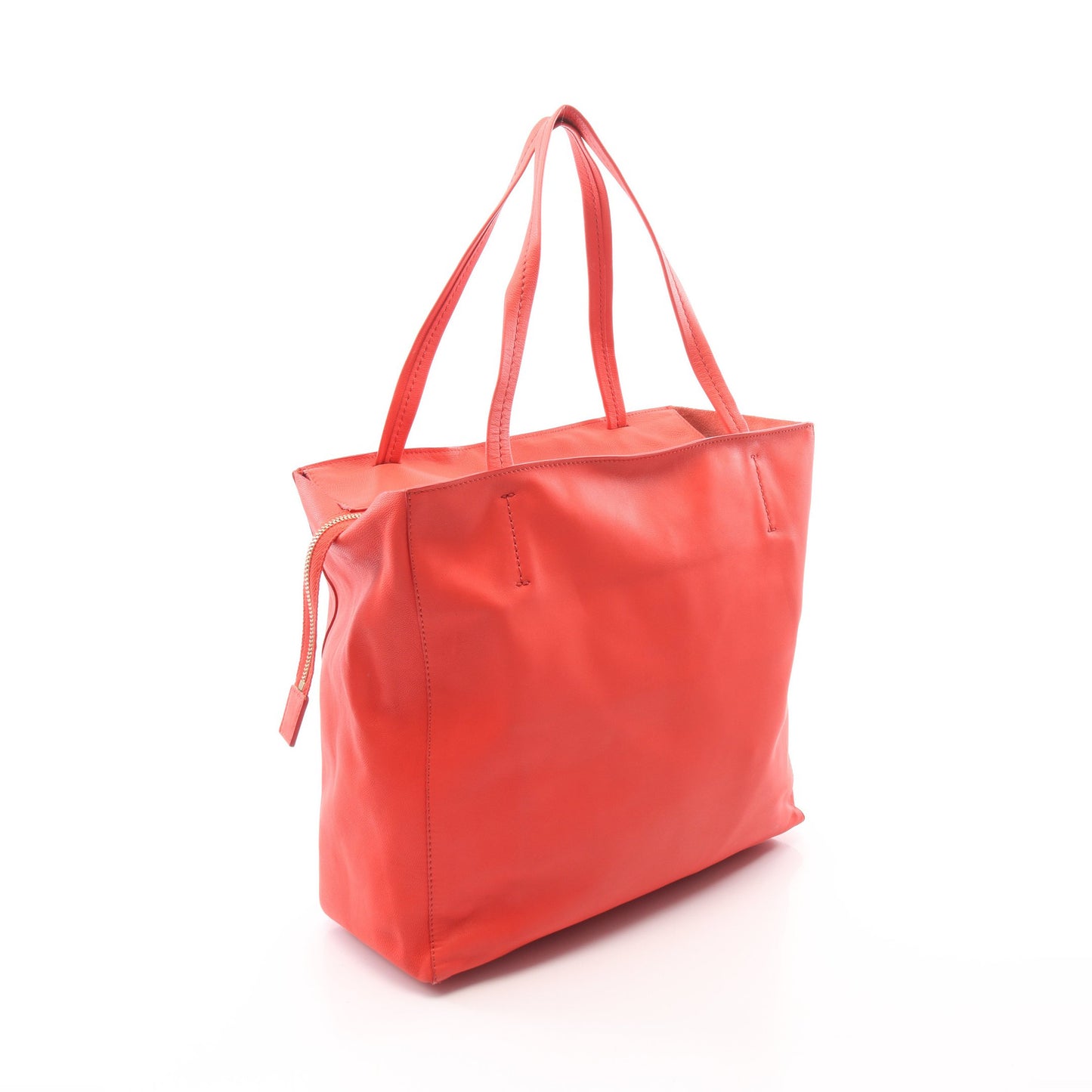 ホリゾンタル カバ スモール ハンドバッグ トートバッグ レザー オレンジレッド セリーヌ バッグ CELINE