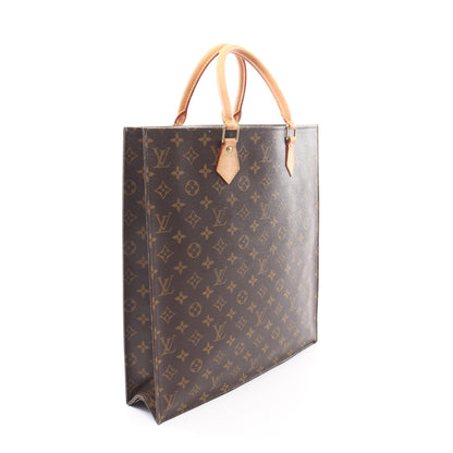 サックプラ モノグラム ハンドバッグ トートバッグ PVC レザー ブラウン ルイヴィトン バッグ LOUIS VUITTON