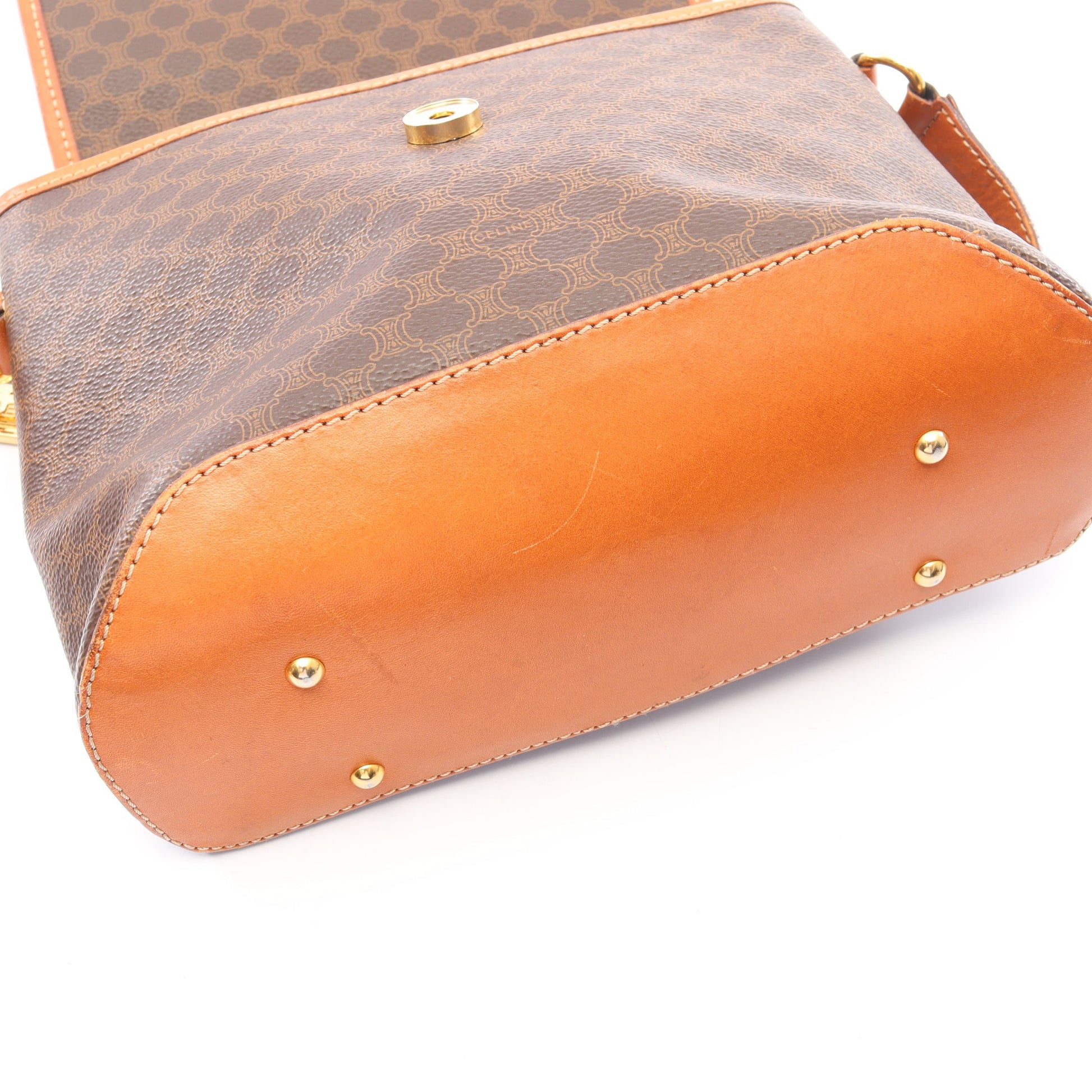 マカダム ショルダーバッグ PVC レザー ダークブラウン ブラウン セリーヌ バッグ CELINE