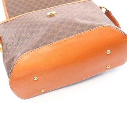 マカダム ショルダーバッグ PVC レザー ダークブラウン ブラウン セリーヌ バッグ CELINE
