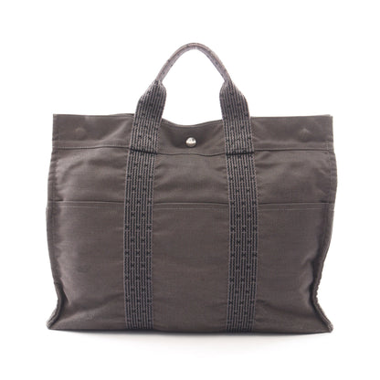 エールラインMM ハンドバッグ トートバッグ ナイロンキャンバス ダークグレー シルバー金具 エルメス バッグ HERMES