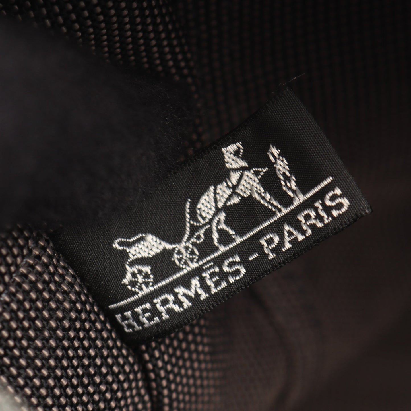 エールラインMM ハンドバッグ トートバッグ ナイロンキャンバス ダークグレー シルバー金具 エルメス バッグ HERMES