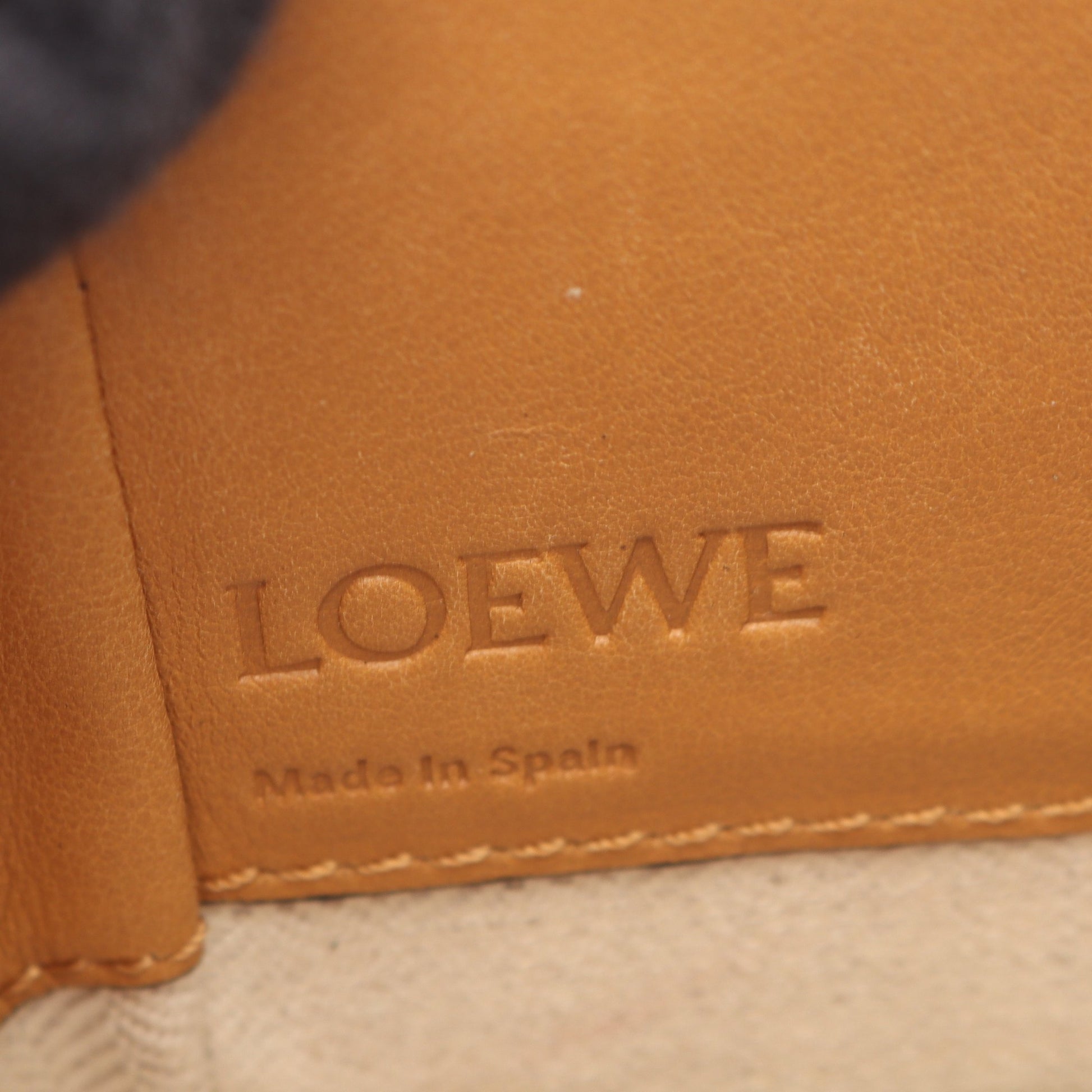 ハンモック ドローストリングバッグ ミニ 2WAY ハンドバッグ レザー ライトブラウン ロエベ バッグ LOEWE