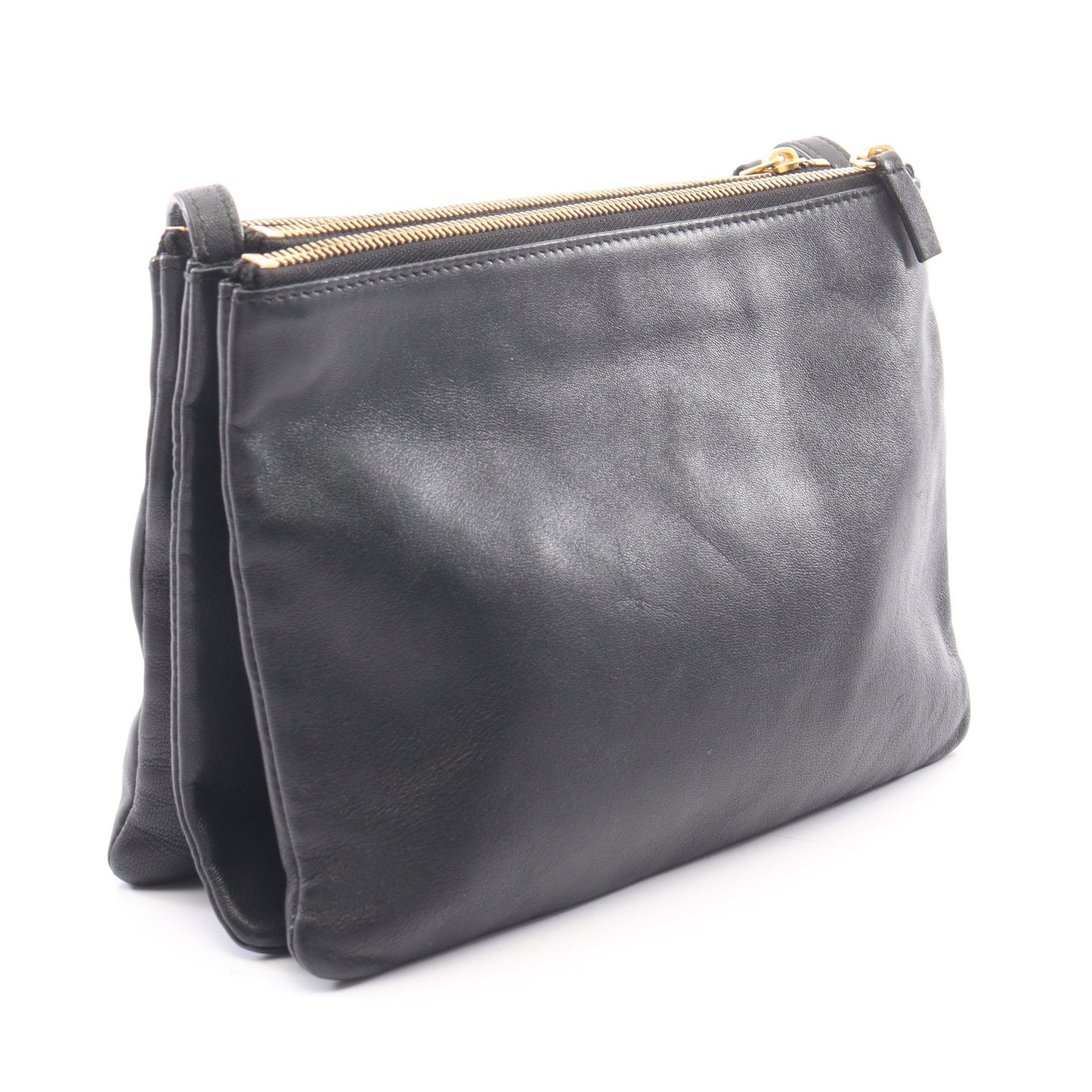 TRIO LARGE トリオ ラージ ショルダーバッグ レザー ブラック セリーヌ バッグ CELINE