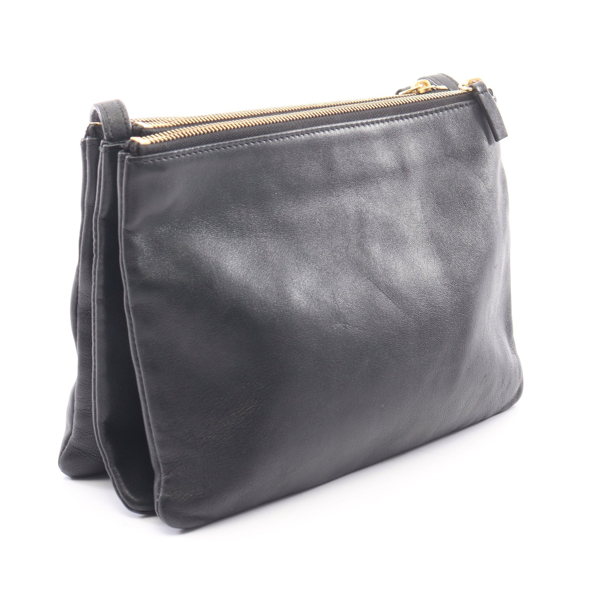 TRIO LARGE トリオ ラージ ショルダーバッグ レザー ブラック セリーヌ バッグ CELINE