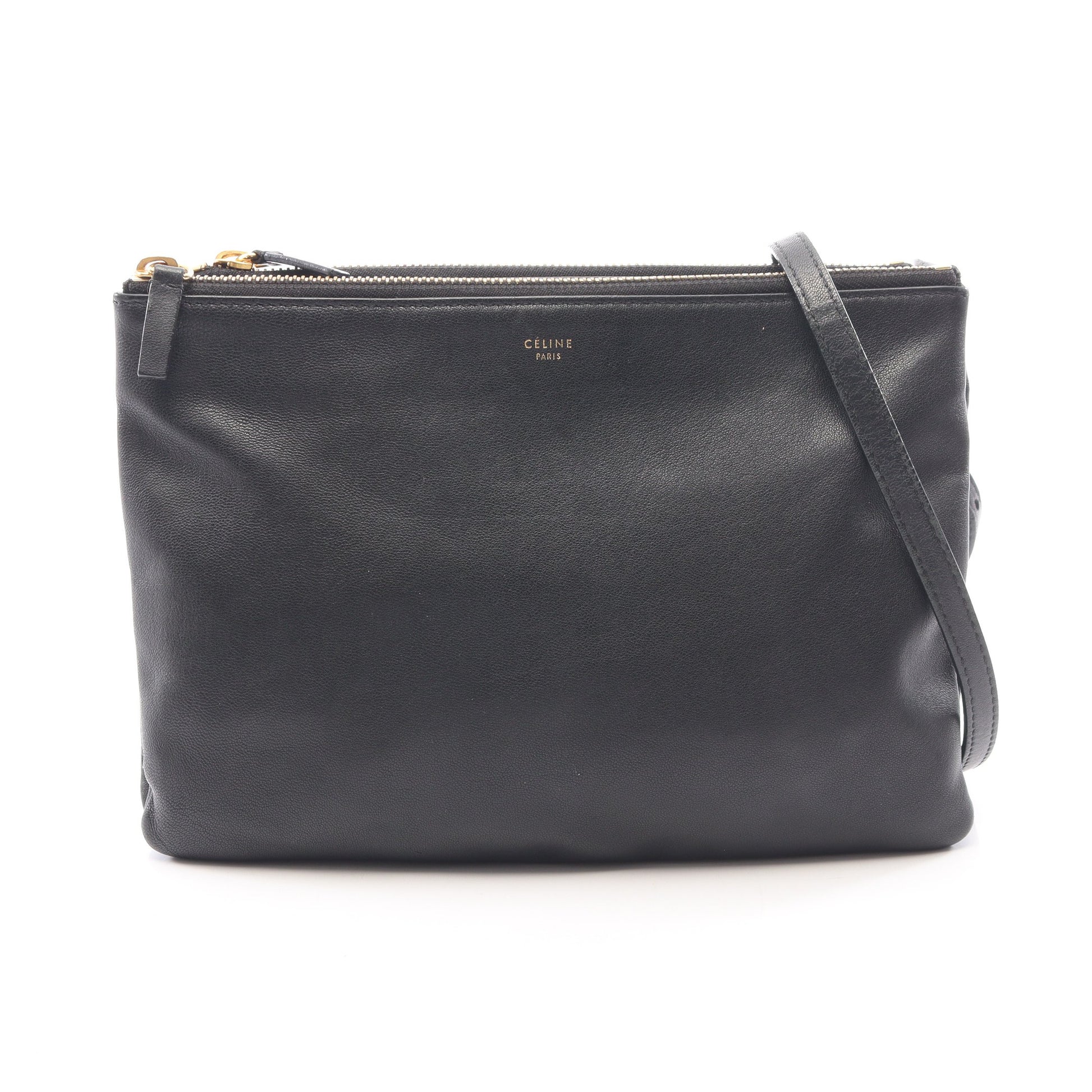 TRIO LARGE トリオ ラージ ショルダーバッグ レザー ブラック セリーヌ バッグ CELINE