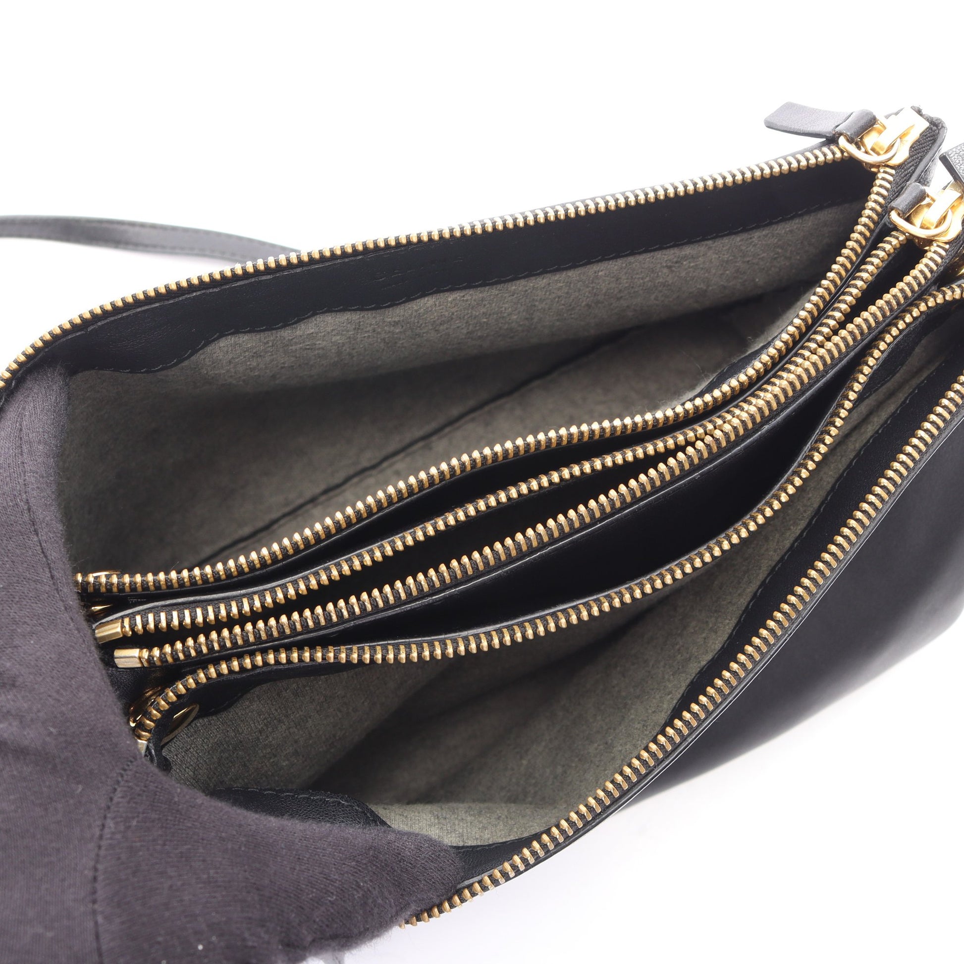 TRIO LARGE トリオ ラージ ショルダーバッグ レザー ブラック セリーヌ バッグ CELINE