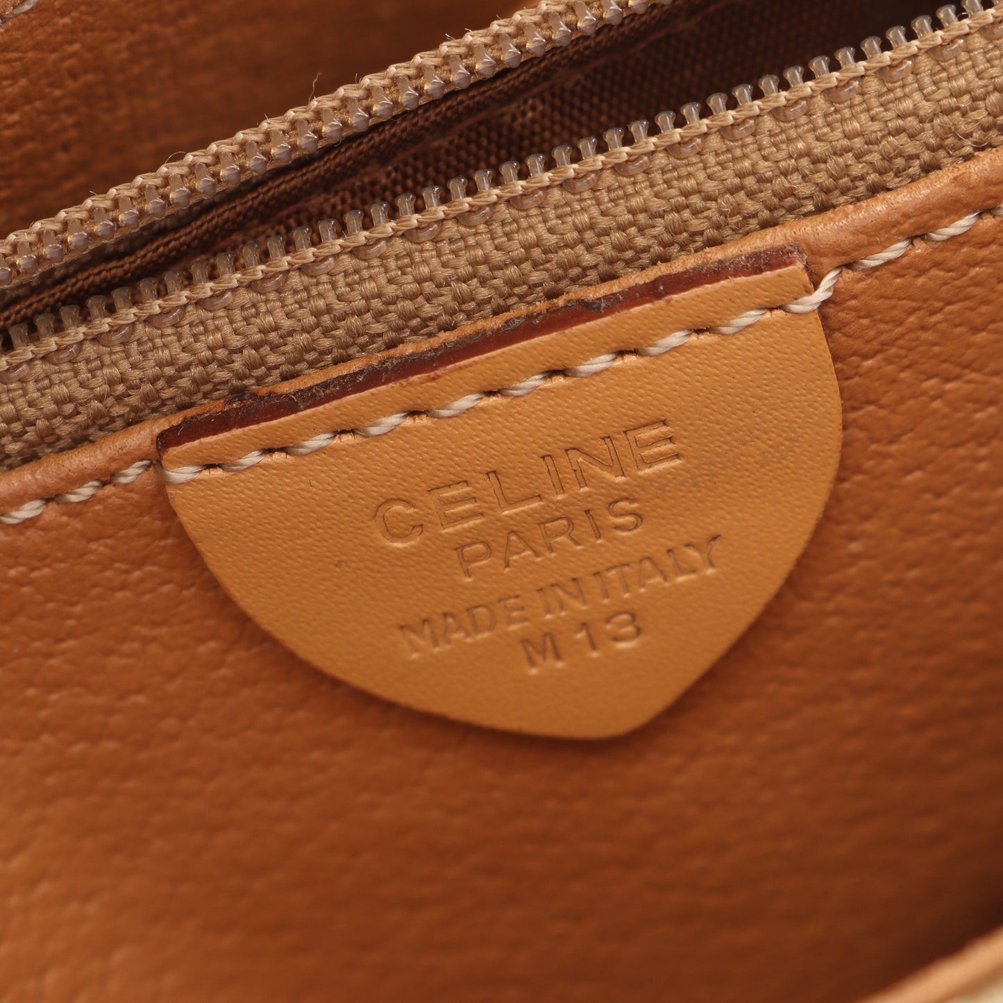 マカダム ショルダーバッグ PVC レザー ベージュ ライトブラウン セリーヌ バッグ CELINE
