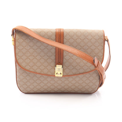 マカダム ショルダーバッグ PVC レザー ベージュ ブラウン セリーヌ バッグ CELINE