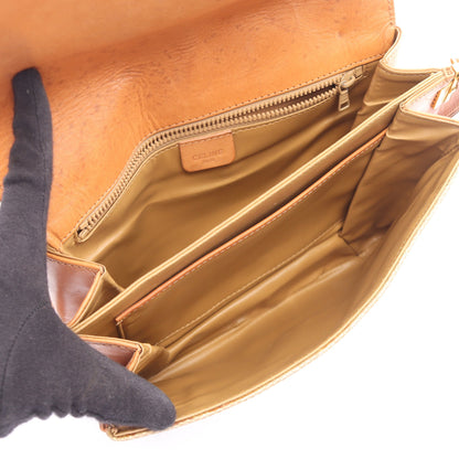 マカダム ショルダーバッグ PVC レザー ベージュ ブラウン セリーヌ バッグ CELINE