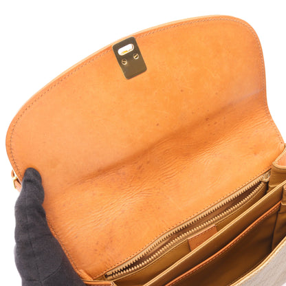 マカダム ショルダーバッグ PVC レザー ベージュ ブラウン セリーヌ バッグ CELINE