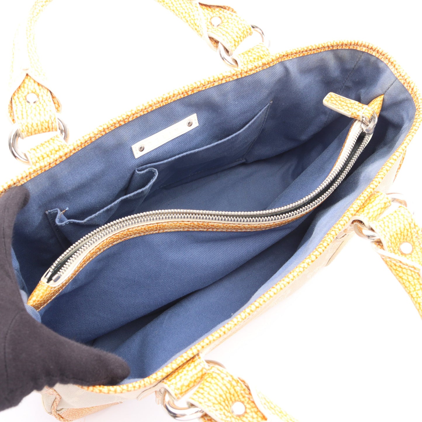 ブギーバッグ ハンドバッグ キャンバス レザー ライトベージュ イエローブラウン セリーヌ バッグ CELINE