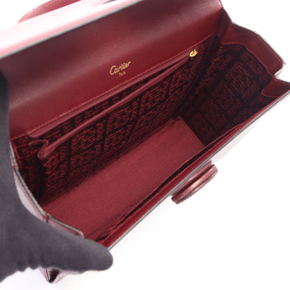 マストライン ハンドバッグ レザー ボルドー カルティエ バッグ Cartier