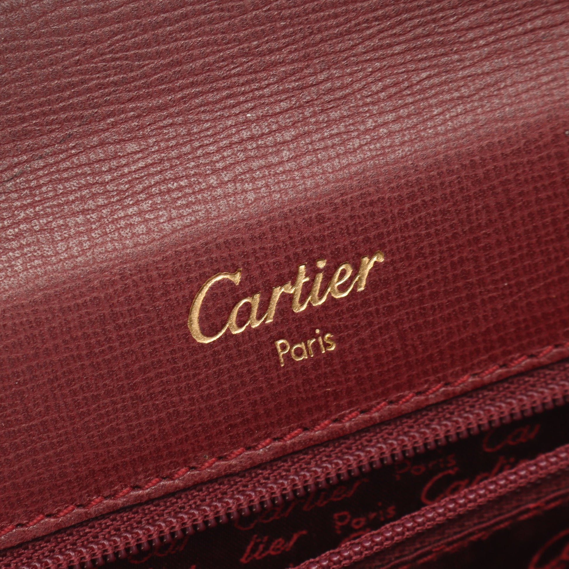 マストライン ハンドバッグ レザー ボルドー カルティエ バッグ Cartier